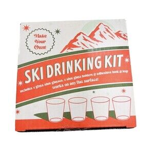Ski Drinking Kit Shot Glass Set of 4 - Fun Creative Party Drinking Game - New